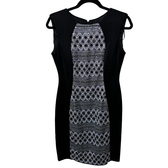 R&M Richards Black Sheath Sleeveless Knee Length Dress Women's Size 8 - Picture 1 of 8